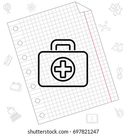 Web line icon. Medical case.