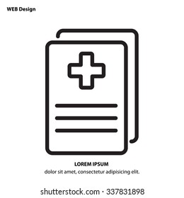 Web line icon. Medical forms, medical certificate