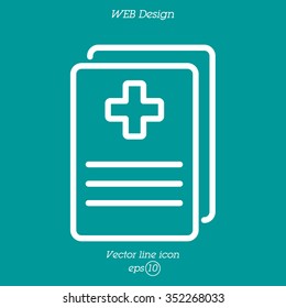 Web line icon. Medical forms, medical certificate
