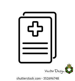 Web line icon. Medical forms, medical certificate