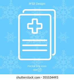 Web line icon. Medical forms, medical certificate