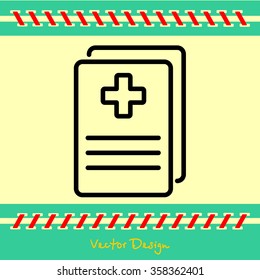 Web line icon. Medical forms, medical certificate