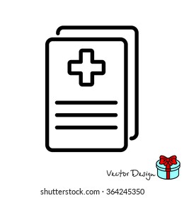 Web line icon. Medical forms, medical certificate