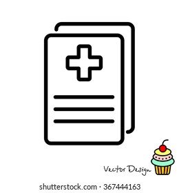 Web line icon. Medical forms, medical certificate