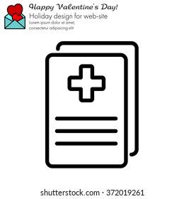 Web line icon. Medical forms, medical certificate