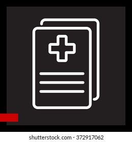 Web line icon. Medical forms, medical certificate