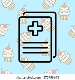 Web line icon. Medical forms, medical certificate