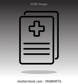 Web line icon. Medical forms, medical certificate