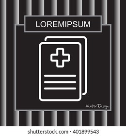 Web line icon. Medical forms, medical certificate