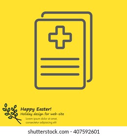 Web line icon. Medical forms, medical certificate