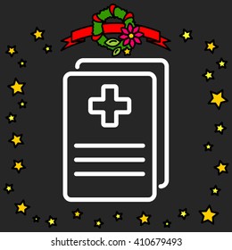 Web line icon. Medical forms, medical certificate