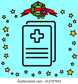 Web line icon. Medical forms, medical certificate