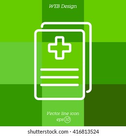 Web line icon. Medical forms, medical certificate