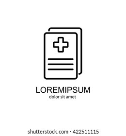 Web line icon. Medical forms, medical certificate