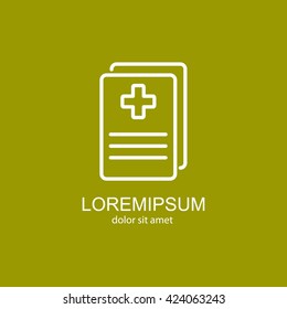 Web line icon. Medical forms, medical certificate