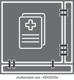 Web line icon. Medical forms, medical certificate
