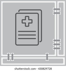 Web line icon. Medical forms, medical certificate