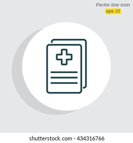 Web line icon. Medical forms, medical certificate