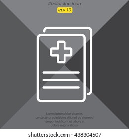 Web line icon. Medical forms, medical certificate