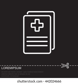 Web line icon. Medical forms, medical certificate