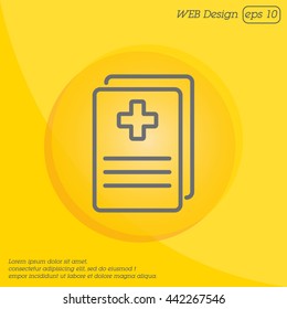 Web line icon. Medical forms, medical certificate
