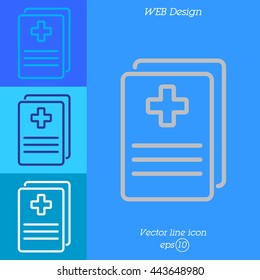 Web line icon. Medical forms, medical certificate