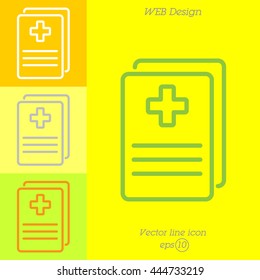 Web line icon. Medical forms, medical certificate