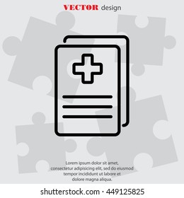 Web line icon. Medical forms, medical certificate