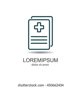 Web line icon. Medical forms, medical certificate