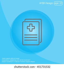 Web line icon. Medical forms, medical certificate