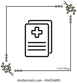 Web line icon. Medical forms, medical certificate