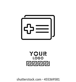 Web line icon. Medical forms, medical certificate