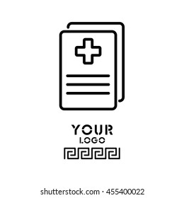 Web line icon. Medical forms, medical certificate
