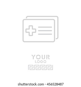 Web line icon. Medical forms, medical certificate