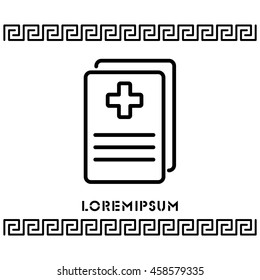 Web line icon. Medical forms, medical certificate