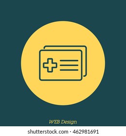 Web line icon. Medical forms, medical certificate
