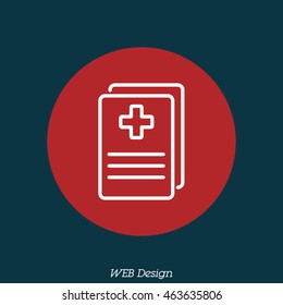 Web line icon. Medical forms, medical certificate