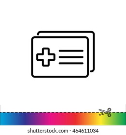 Web line icon. Medical forms, medical certificate