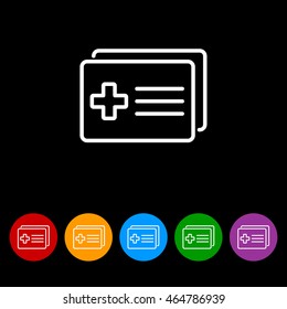 Web line icon. Medical forms, medical certificate
