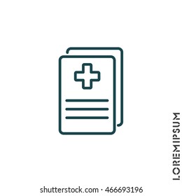 Web line icon. Medical forms, medical certificate
