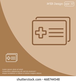 Web line icon. Medical forms, medical certificate