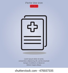Web line icon. Medical forms, medical certificate