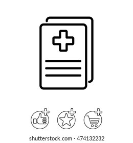 Web line icon. Medical forms, medical certificate