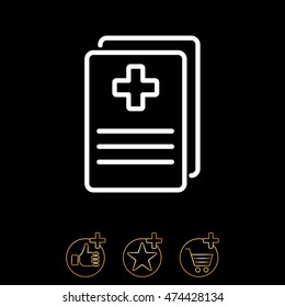 Web line icon. Medical forms, medical certificate