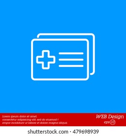 Web line icon. Medical forms, medical certificate