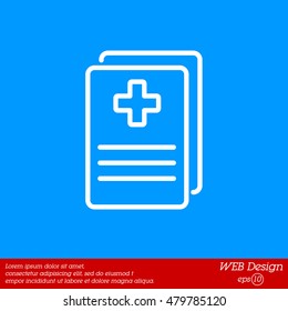 Web line icon. Medical forms, medical certificate