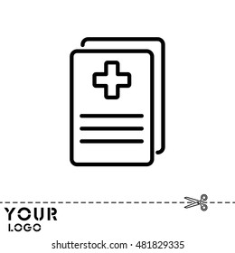 Web line icon. Medical forms, medical certificate