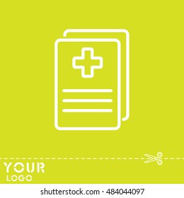 Web line icon. Medical forms, medical certificate