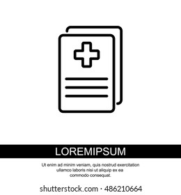 Web line icon. Medical forms, medical certificate