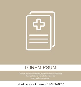 Web line icon. Medical forms, medical certificate